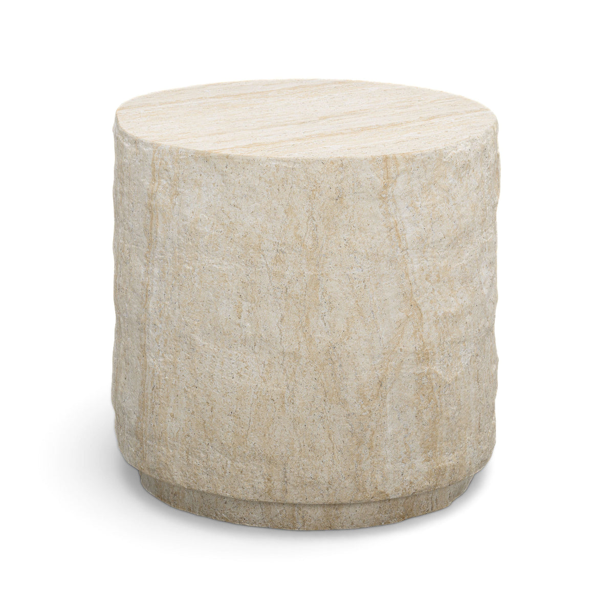 Roxanne Faux Travertine Indoor/Outdoor Concrete Side Table - TOV-OC54939