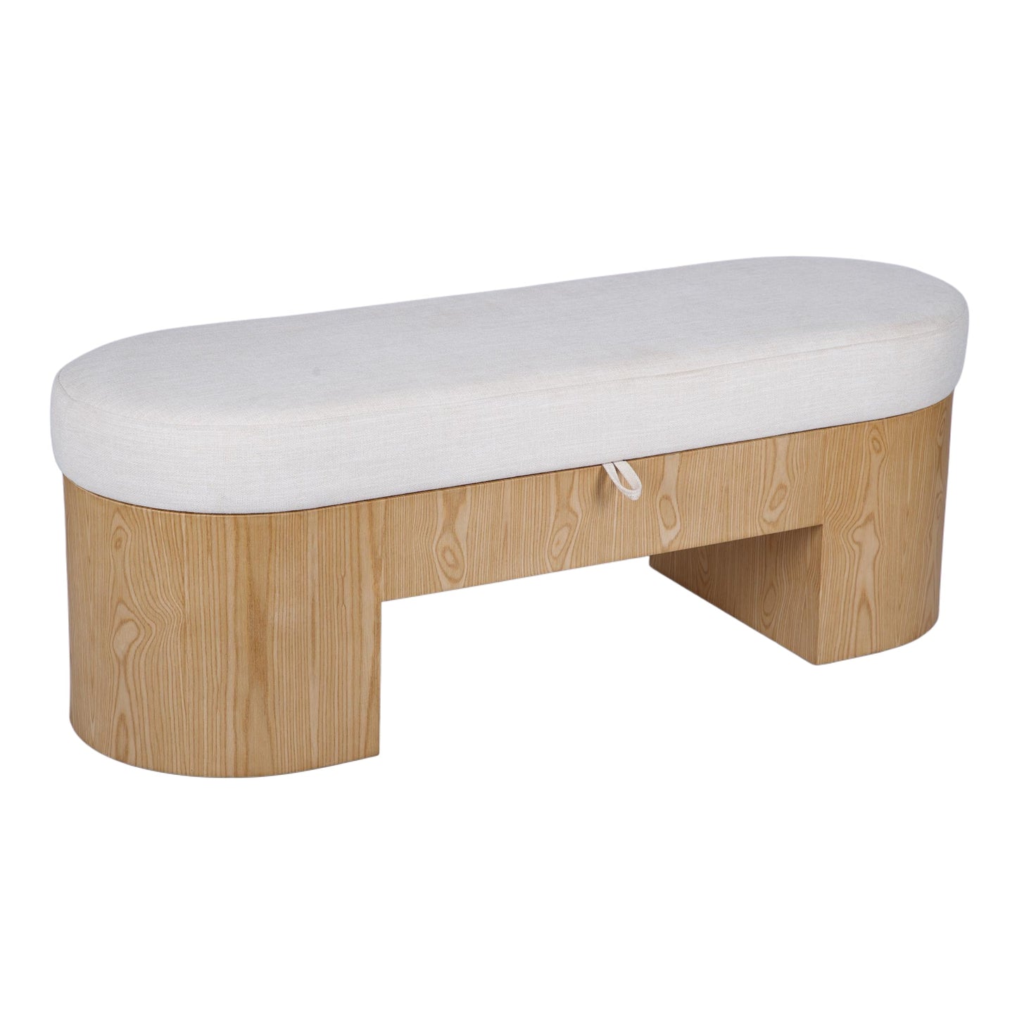 Poppi Cream Performance Fabric Storage Bench