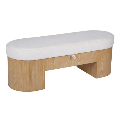Poppi Cream Performance Fabric Storage Bench