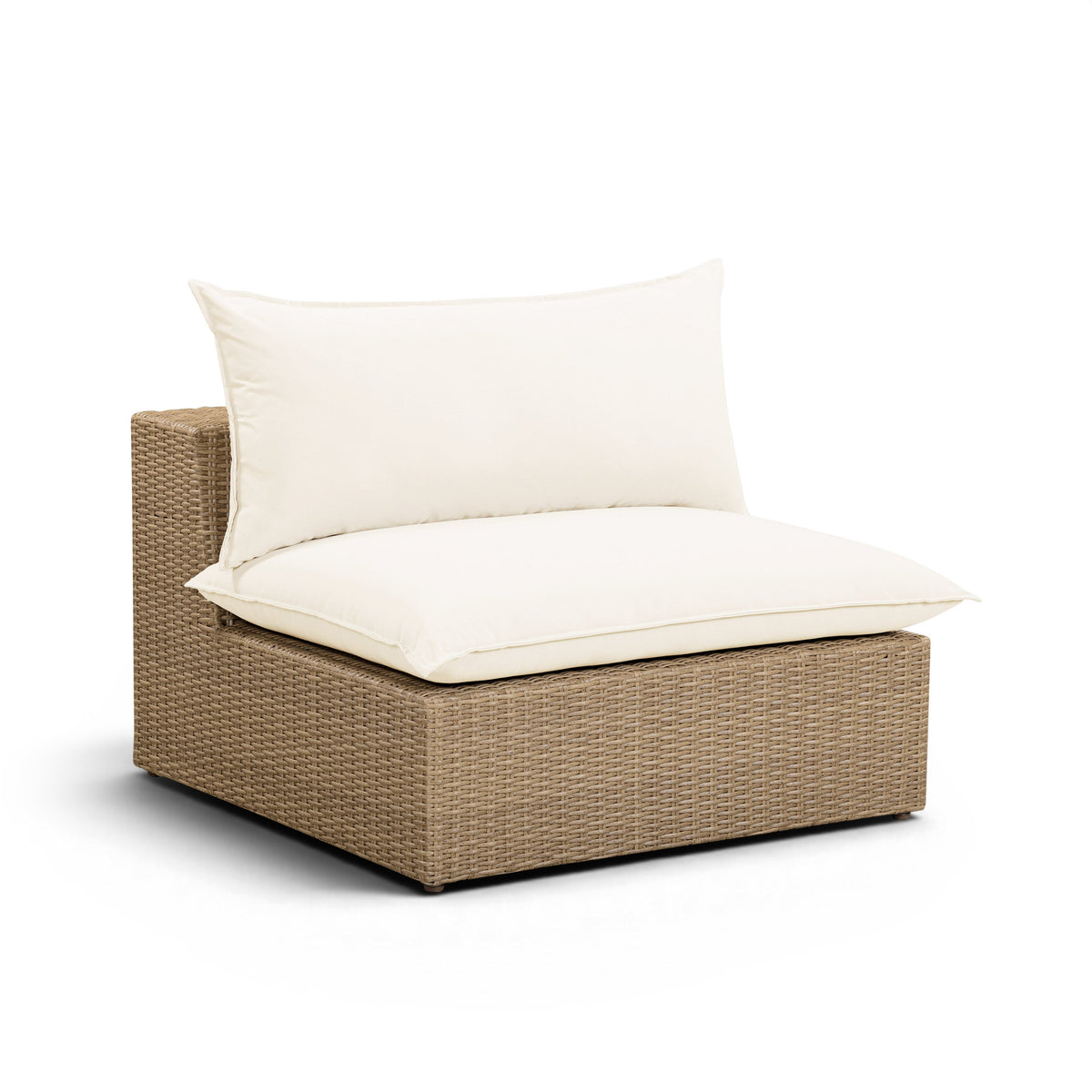 Cali Performance Fabric & Wicker Outdoor Armless Chair - REN-O12163-AC
