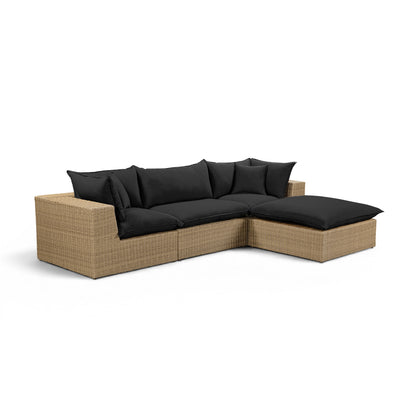 Cali 4-Piece Performance Fabric & Wicker Outdoor Sectional - REN-O12243-SEC