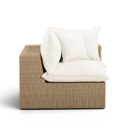 Cali Performance Fabric & Wicker Outdoor Corner Chair - REN-O12163-C