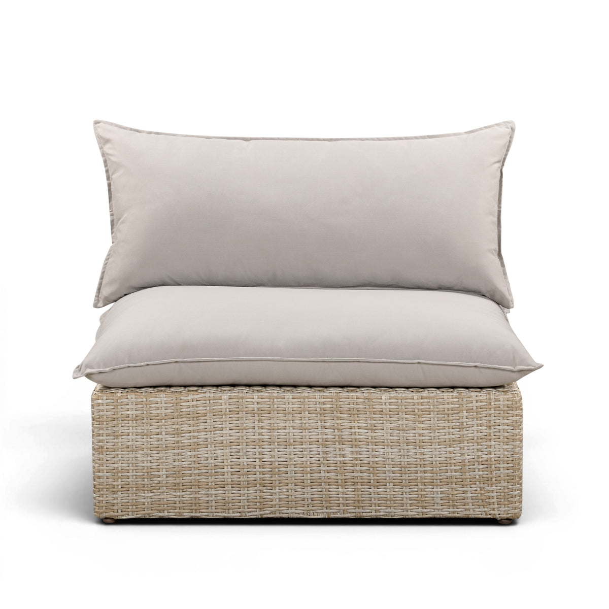 Cali Performance Fabric & Wicker Outdoor Armless Chair - REN-O11233-AC