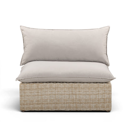 Cali Performance Fabric & Wicker Outdoor Armless Chair - REN-O11233-AC