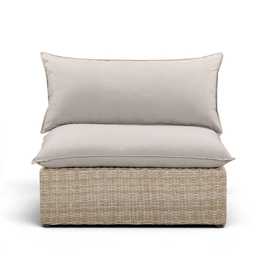 Cali Performance Fabric & Wicker Outdoor Armless Chair - REN-O11233-AC