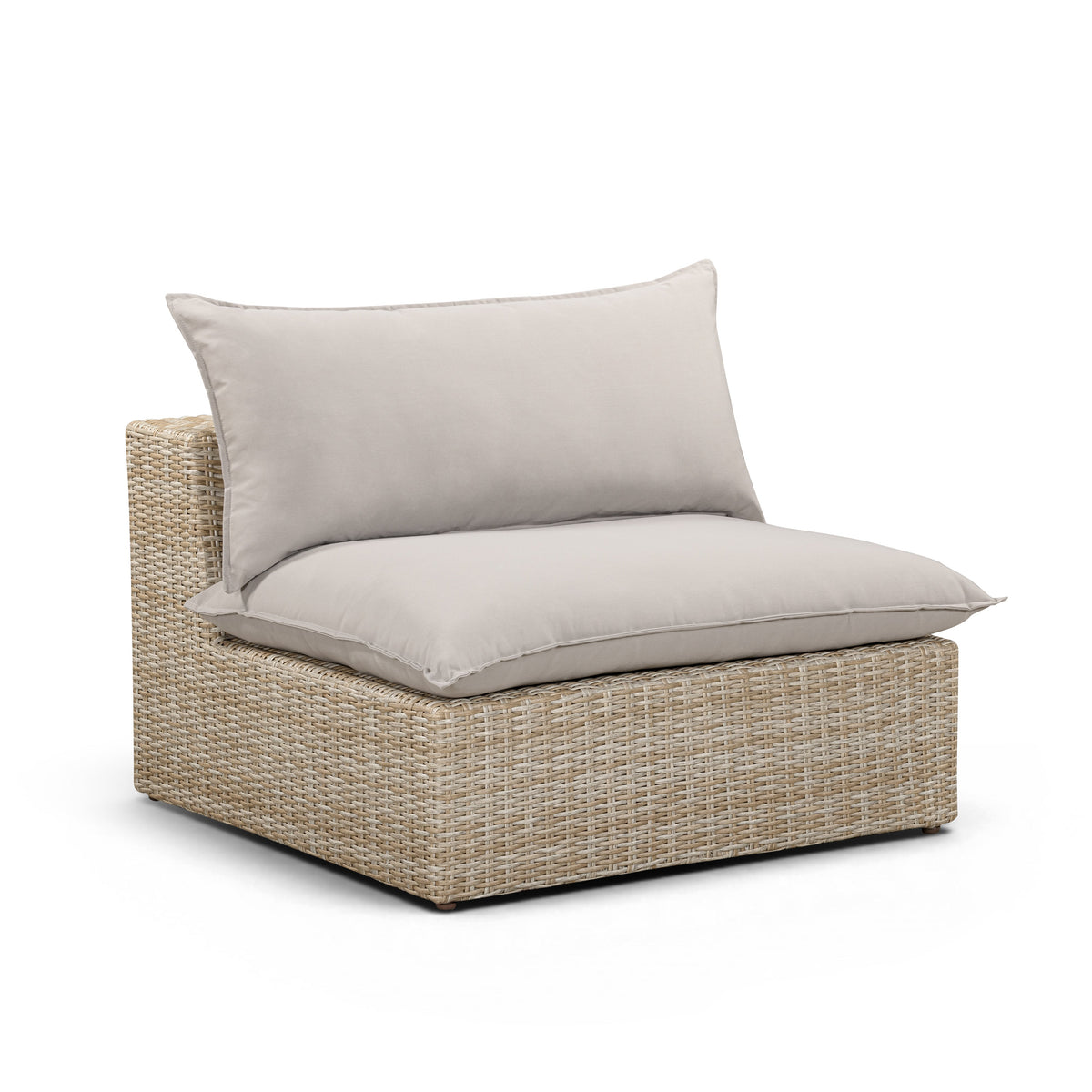 Cali Performance Fabric & Wicker Outdoor Armless Chair - REN-O11233-AC