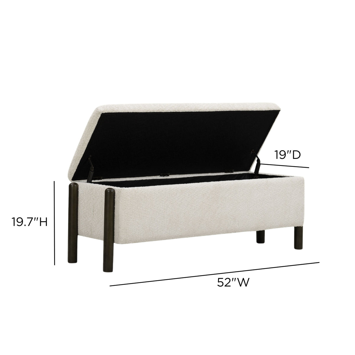 Abby Nubby Fabric Storage Bench - TOV-OC55020