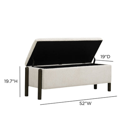 Abby Nubby Fabric Storage Bench - TOV-OC55020