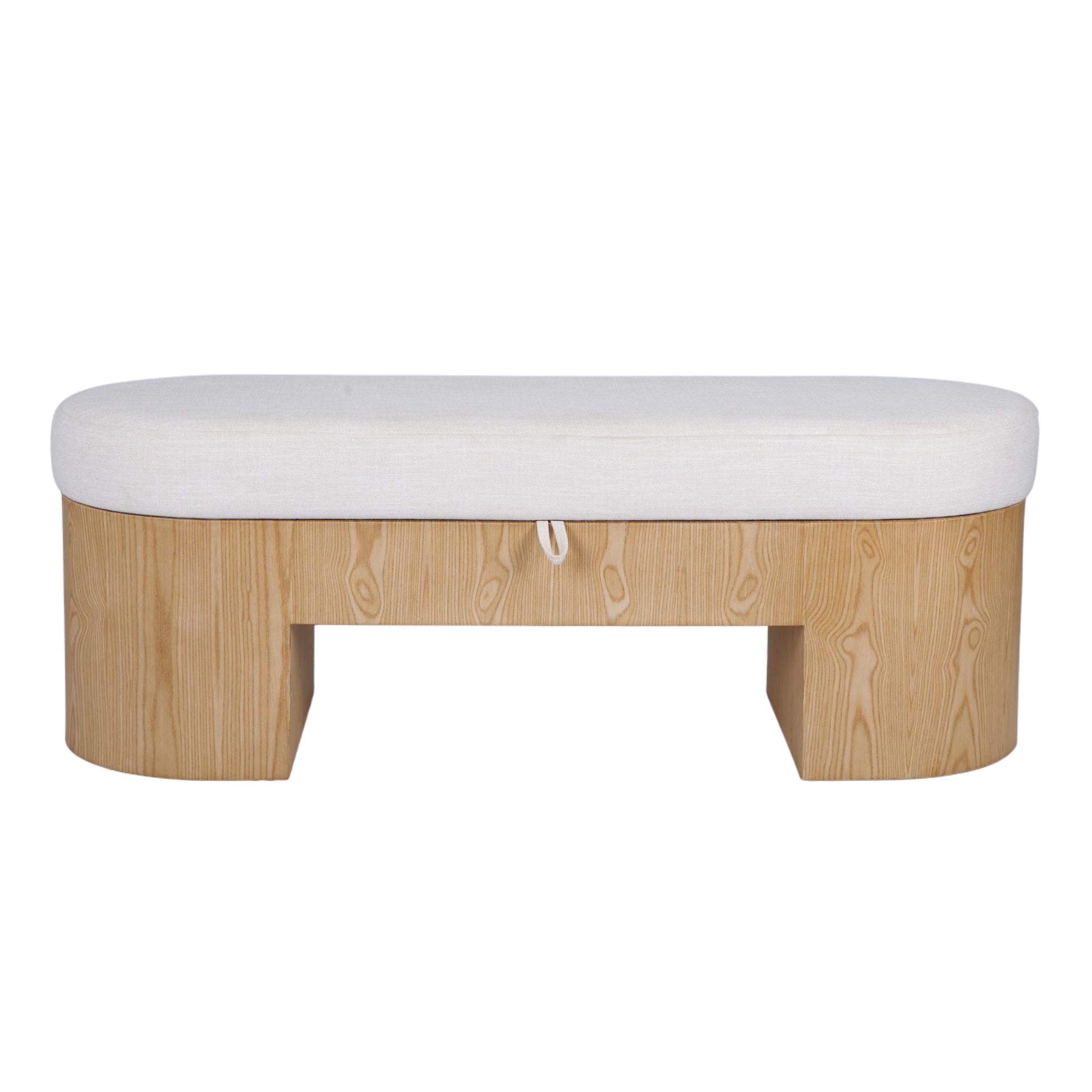 Poppi Cream Performance Fabric Storage Bench - Main