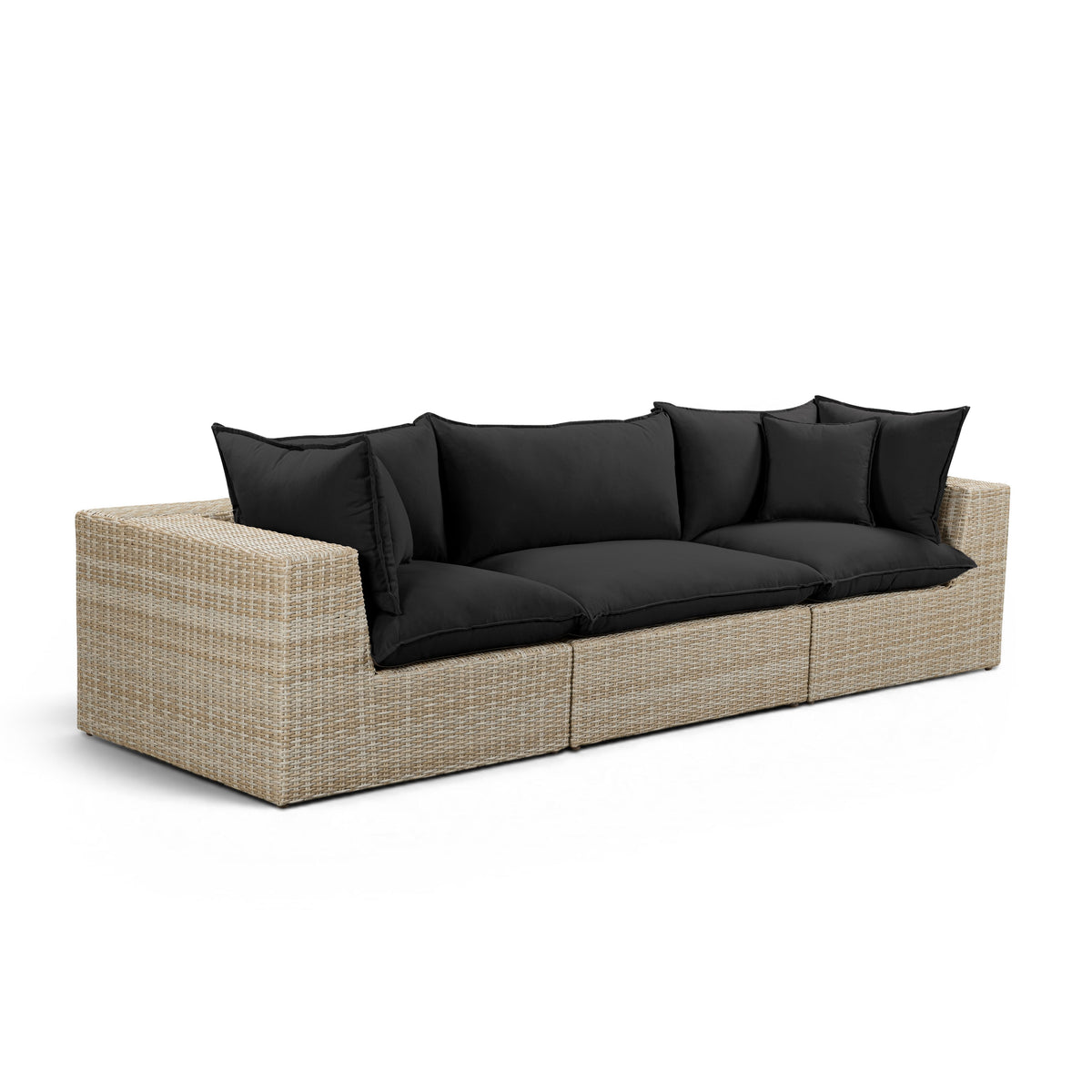 Cali Performance Fabric & Wicker Outdoor Sofa - REN-O11243