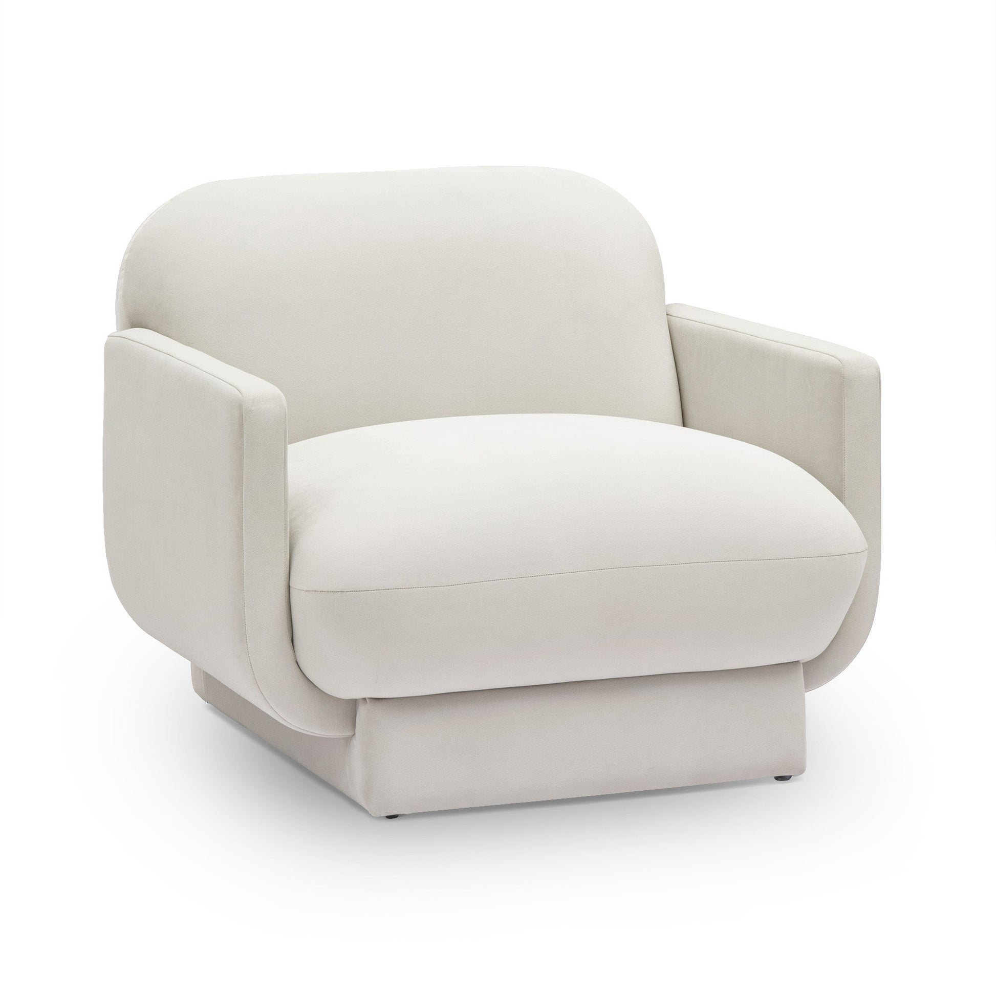 Azalea Performance Velvet Accent Chair - Cream