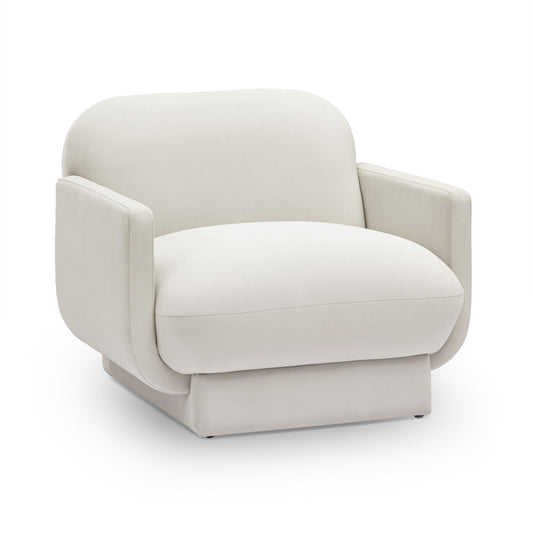 Azalea Performance Velvet Accent Chair - Cream
