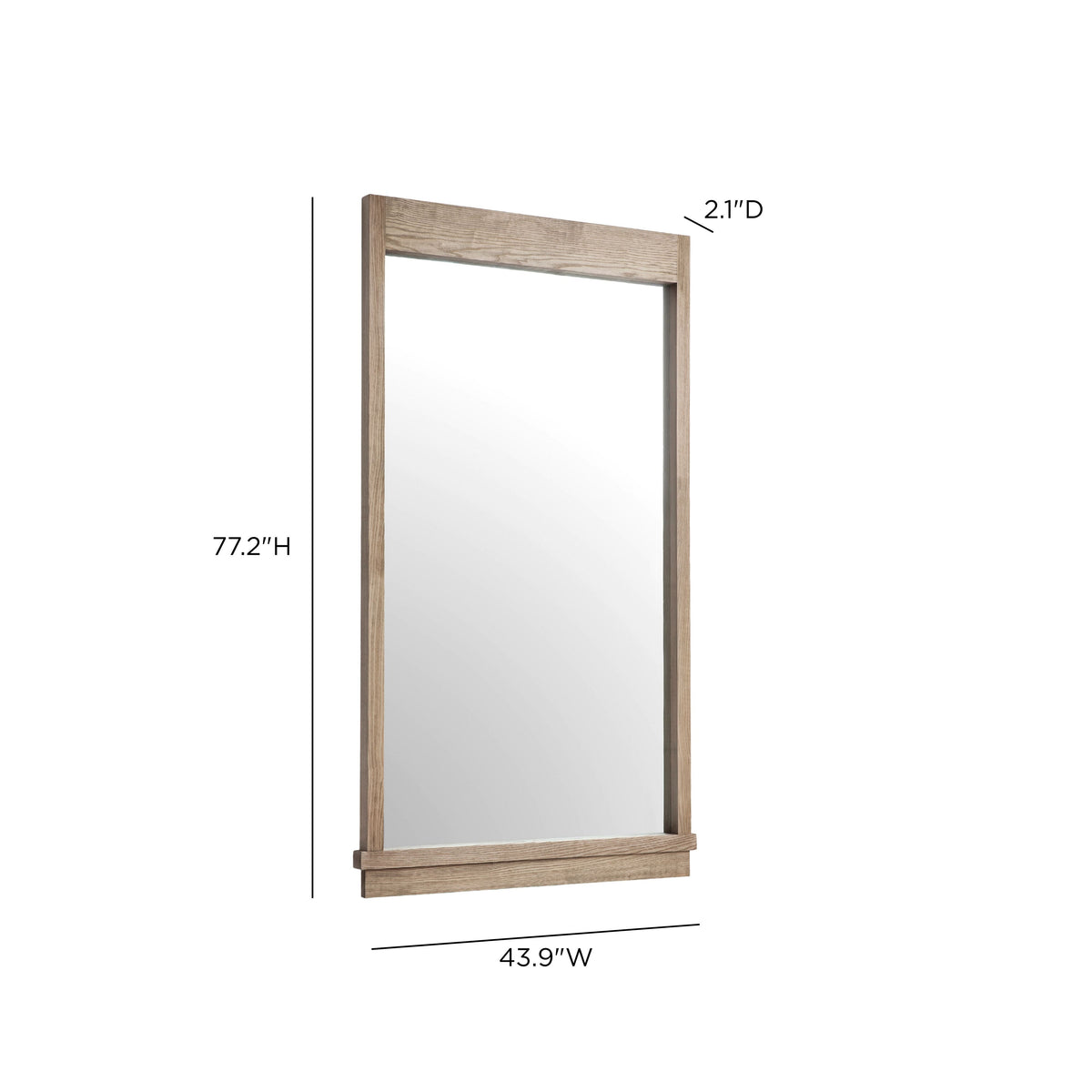 Aimee 44"X77" Solid Brushed Ash Floor Mirror - TOV-C69398