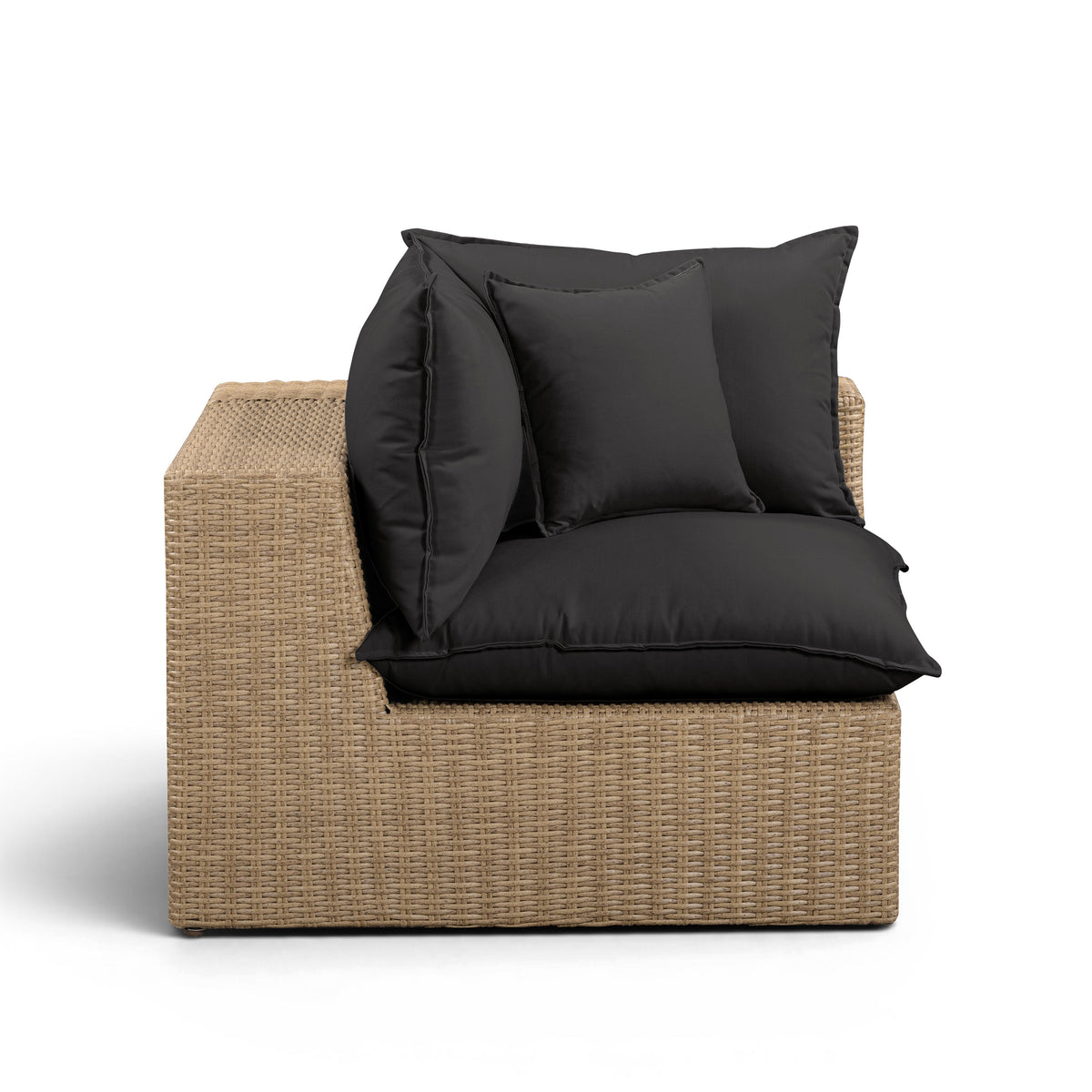 Cali Performance Fabric & Wicker Outdoor Corner Chair - REN-O12243-C