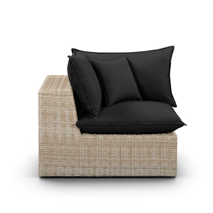 Cali Performance Fabric & Wicker Outdoor Corner Chair - REN-O11243-C