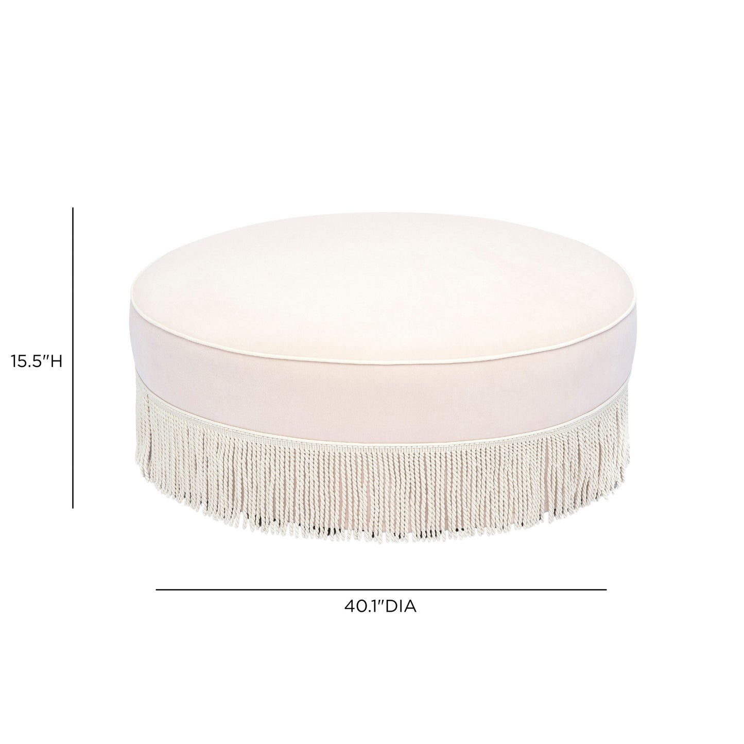 Tassy Tasseled Round Ottoman - TOV-OC69534