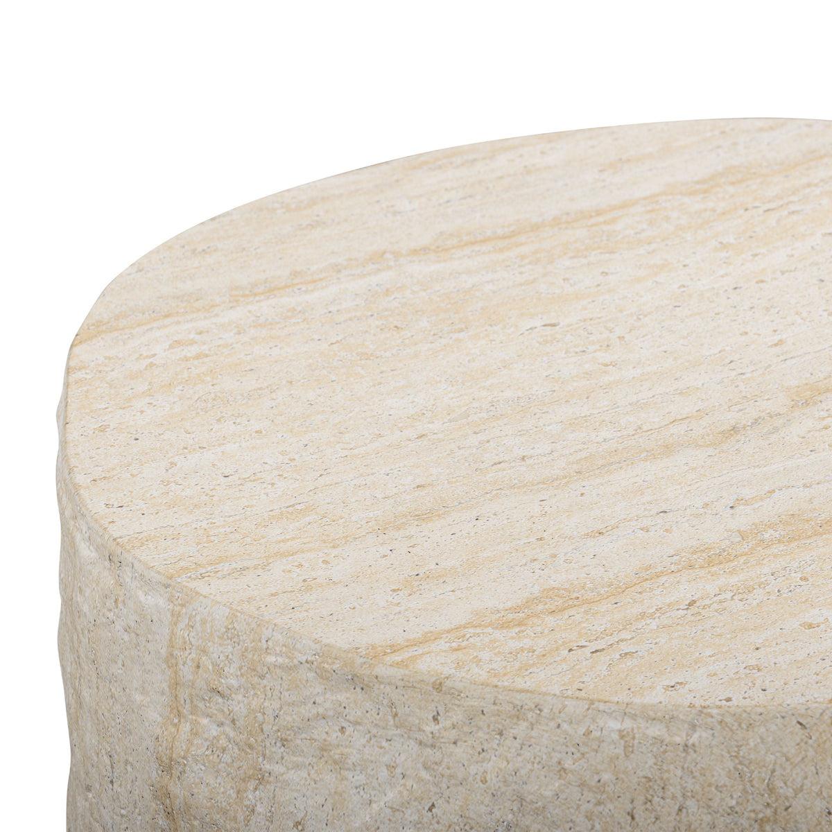 Roxanne Faux Travertine Indoor/Outdoor Concrete Side Table - TOV-OC54939