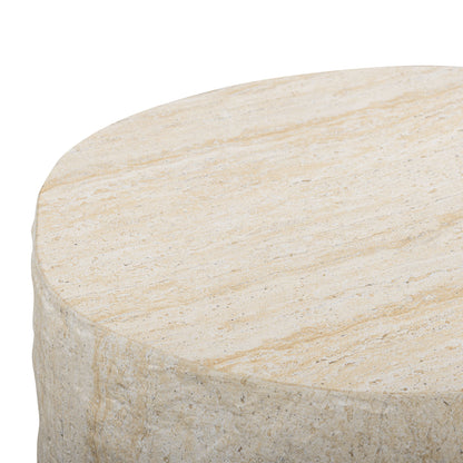 Roxanne Faux Travertine Indoor/Outdoor Concrete Side Table - TOV-OC54939