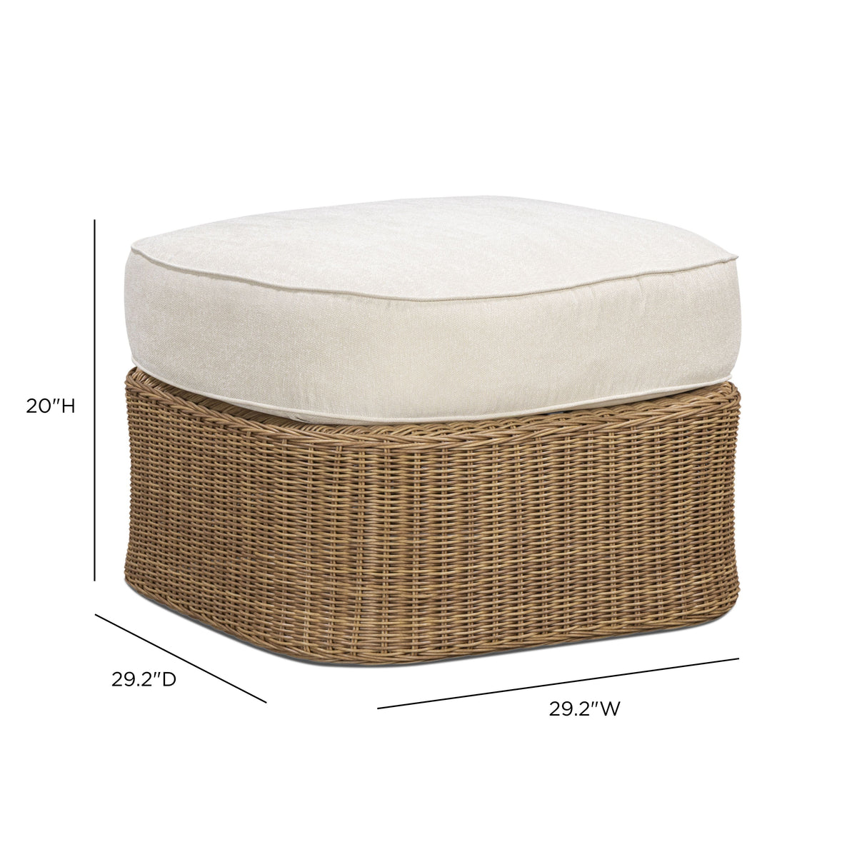 Axel Boucle Outdoor Ottoman - TOV-O54922