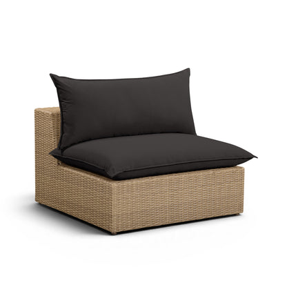 Cali Performance Fabric & Wicker Outdoor Armless Chair - REN-O12243-AC