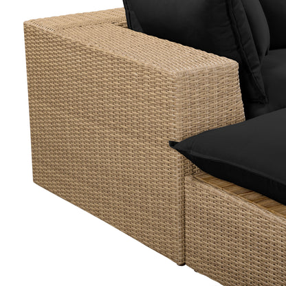 Cali 4-Piece Performance Fabric & Wicker Outdoor Sectional - REN-O12243-SEC