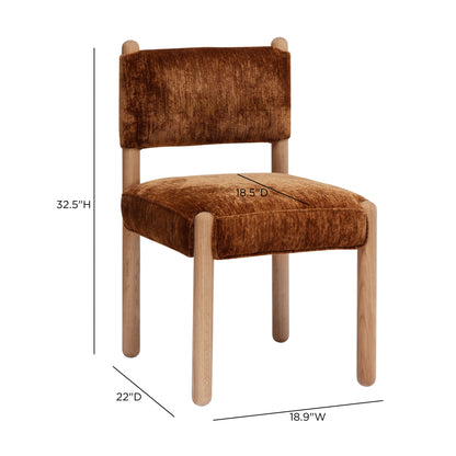 Bruno Thick Performance Chenille Straight Back Dining Chair - TOV-D69553