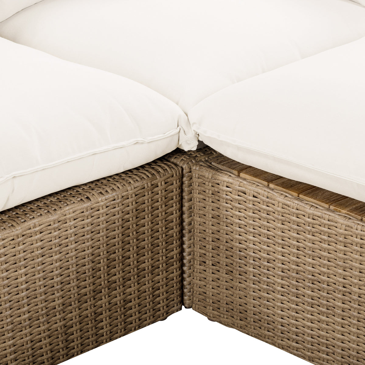 Cali 4-Piece Performance Fabric & Wicker Outdoor Sectional - REN-O12163-SEC