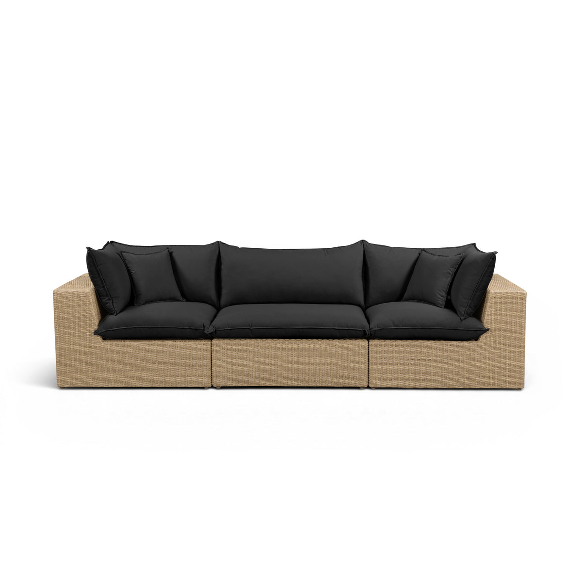 Cali Performance Fabric & Wicker Outdoor Sofa - REN-O12243