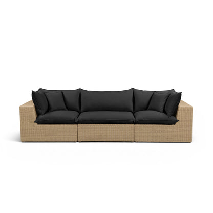 Cali Performance Fabric & Wicker Outdoor Sofa - REN-O12243