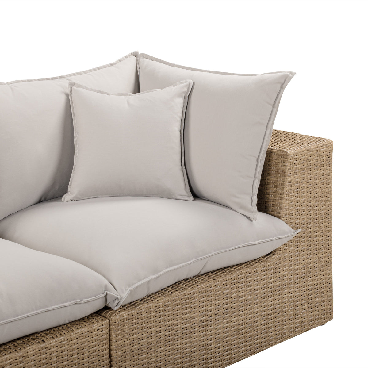 Cali Performance Fabric & Wicker Outdoor Loveseat - REN-O12232