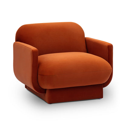 Azalea Performance Velvet Accent Chair - Rust Orange
