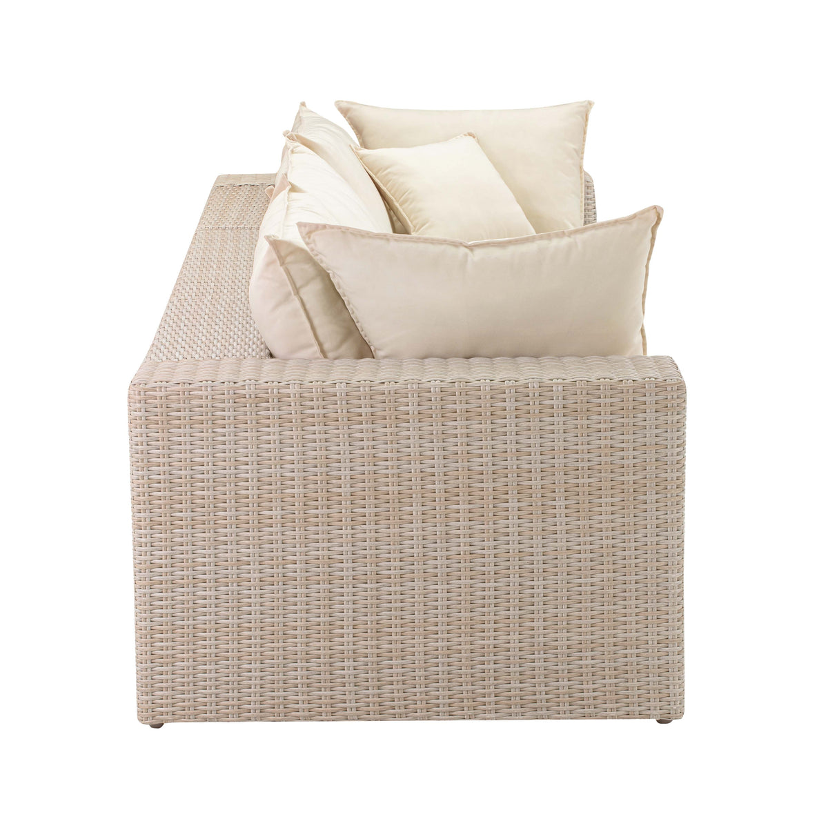 Cali Performance Fabric & Wicker Outdoor Sofa - REN-O11163