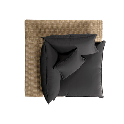 Cali Performance Fabric & Wicker Outdoor Corner Chair - REN-O12243-C