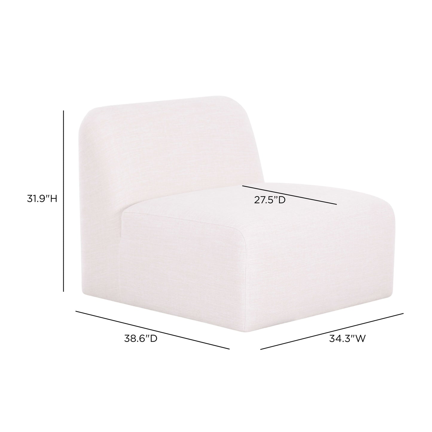Gorge Modular Armless Chair - TOV-L69413-AC