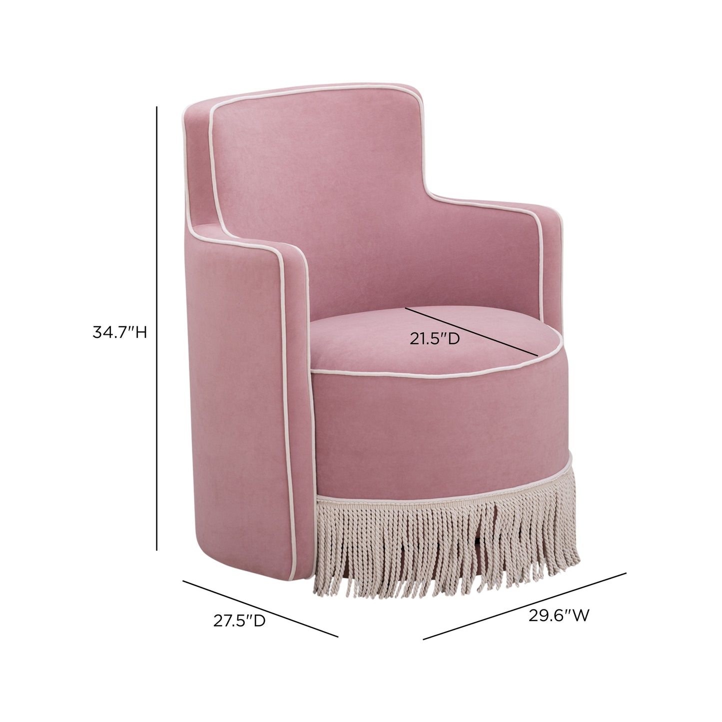 Passe Tasseled Velvet Swivel Accent Chair