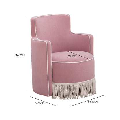 Passe Tasseled Velvet Swivel Accent Chair
