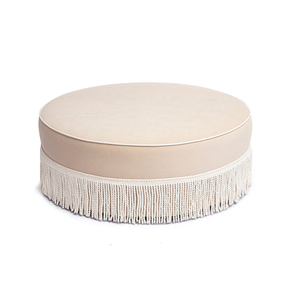 Tassy Tasseled Round Ottoman - TOV-OC69535