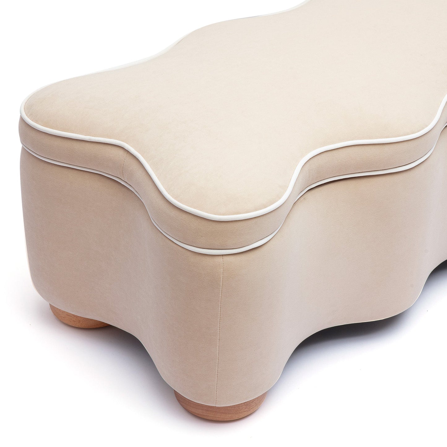 Thalia 48.5" Performance Velvet Storage Bench - Tan