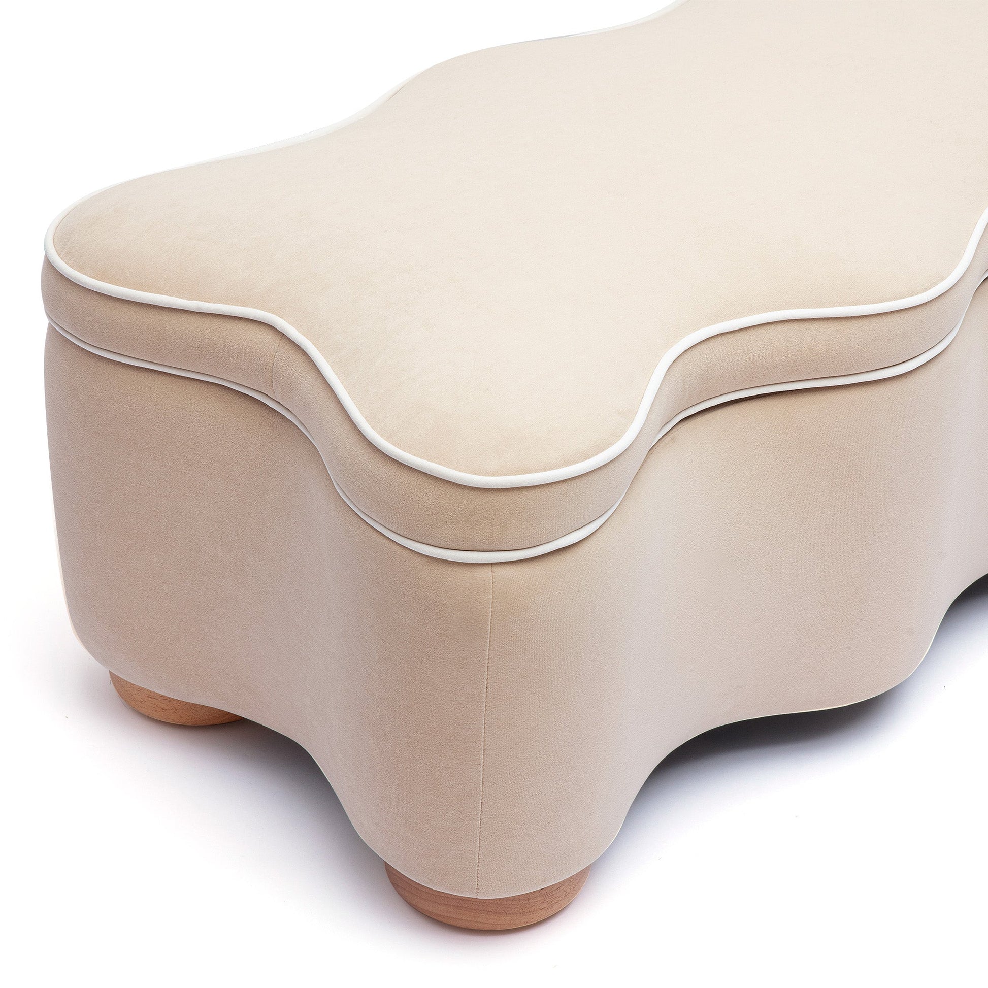 Thalia 48.5" Performance Velvet Storage Bench - Tan