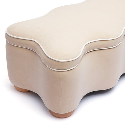 Thalia 48.5" Performance Velvet Storage Bench - Tan