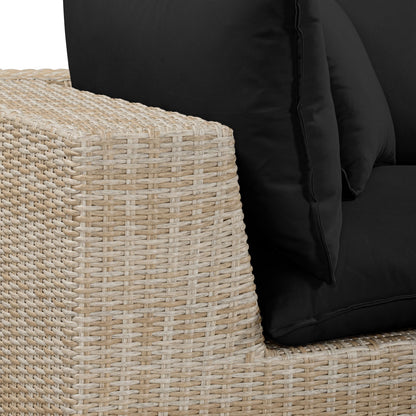 Cali Performance Fabric & Wicker Outdoor Sofa - REN-O11243