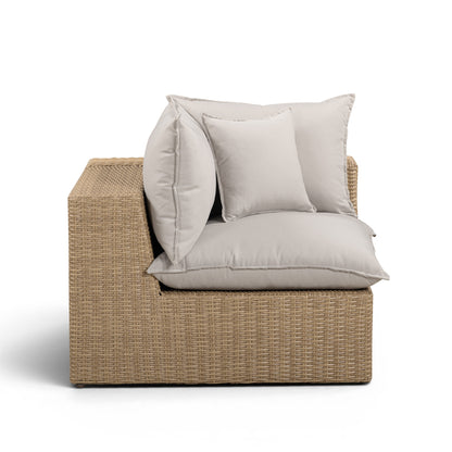 Cali Performance Fabric & Wicker Outdoor Corner Chair - REN-O12233-C