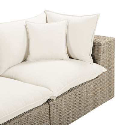 Cali Performance Fabric & Wicker Outdoor Loveseat - REN-O11162