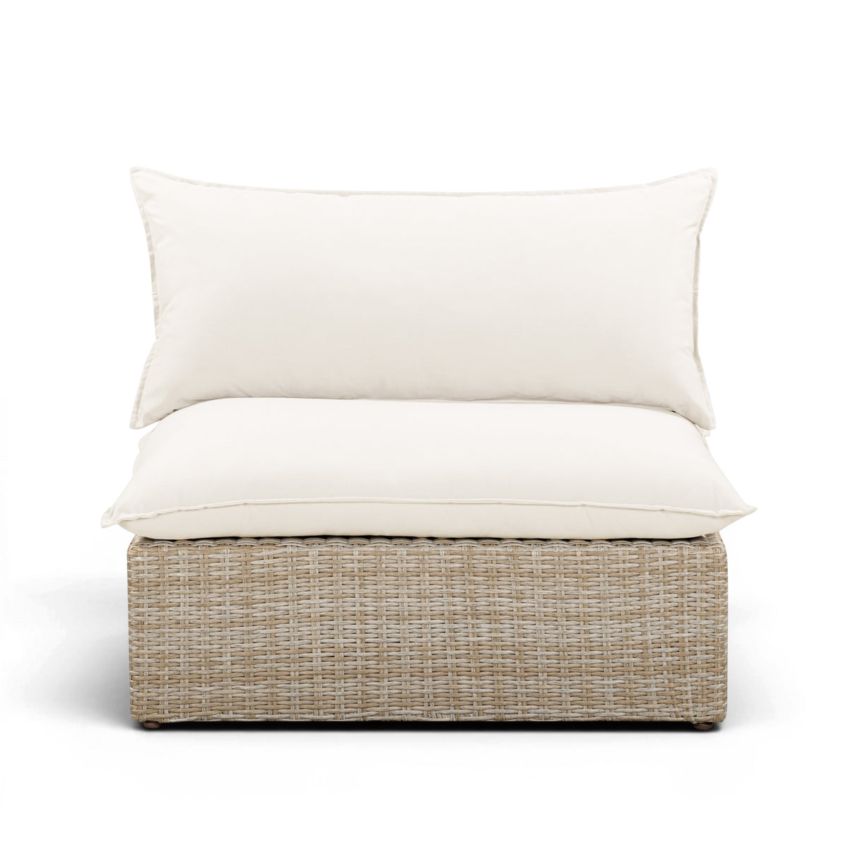 Cali Performance Fabric & Wicker Outdoor Armless Chair - REN-O11163-Armless Chair