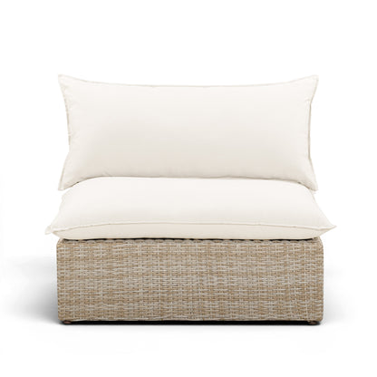 Cali Performance Fabric & Wicker Outdoor Armless Chair - REN-O11163-Armless Chair