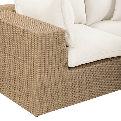 Cali Performance Fabric & Wicker Outdoor Loveseat - REN-O12162