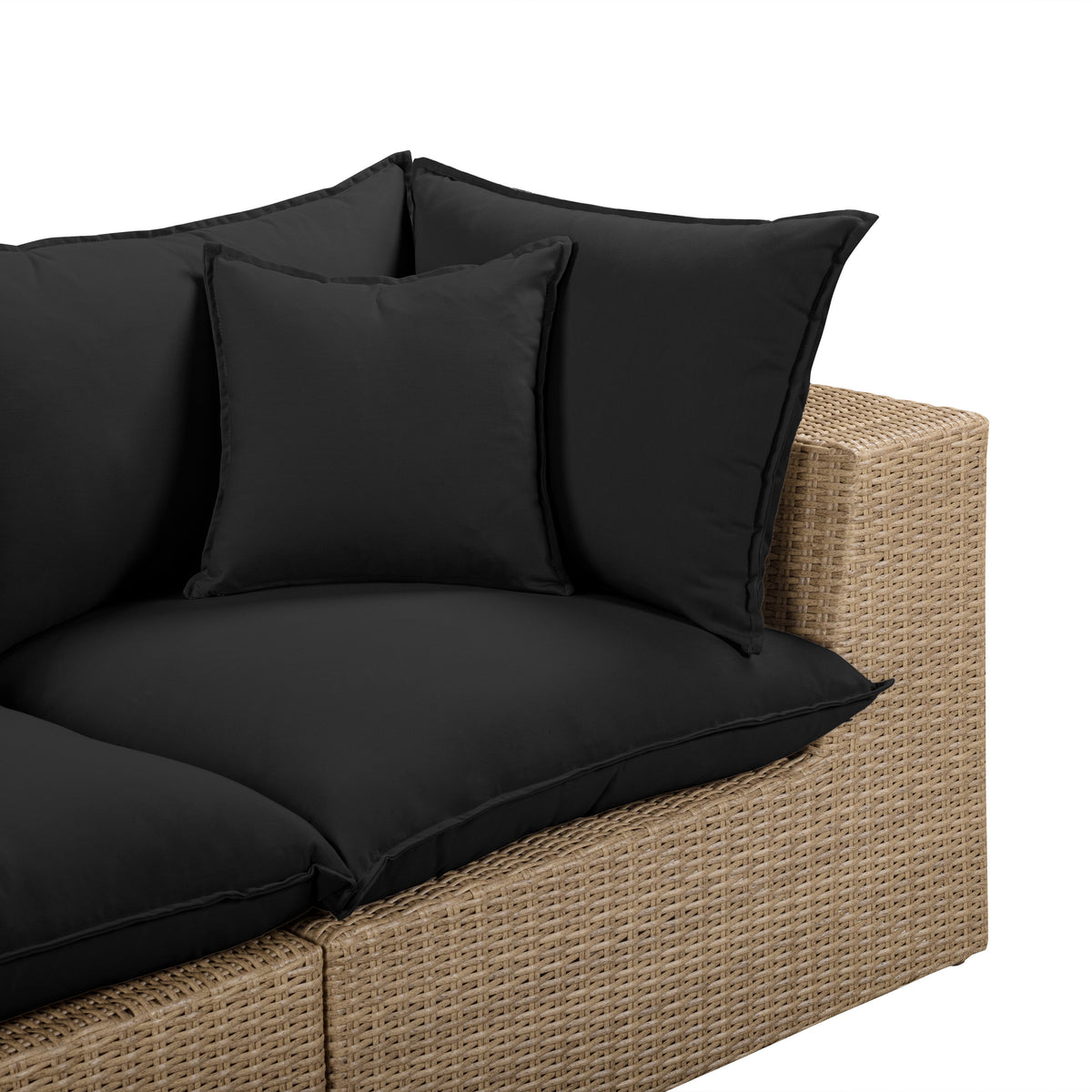 Cali Performance Fabric & Wicker Outdoor Loveseat - REN-O12242