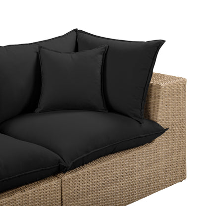 Cali Performance Fabric & Wicker Outdoor Loveseat - REN-O12242