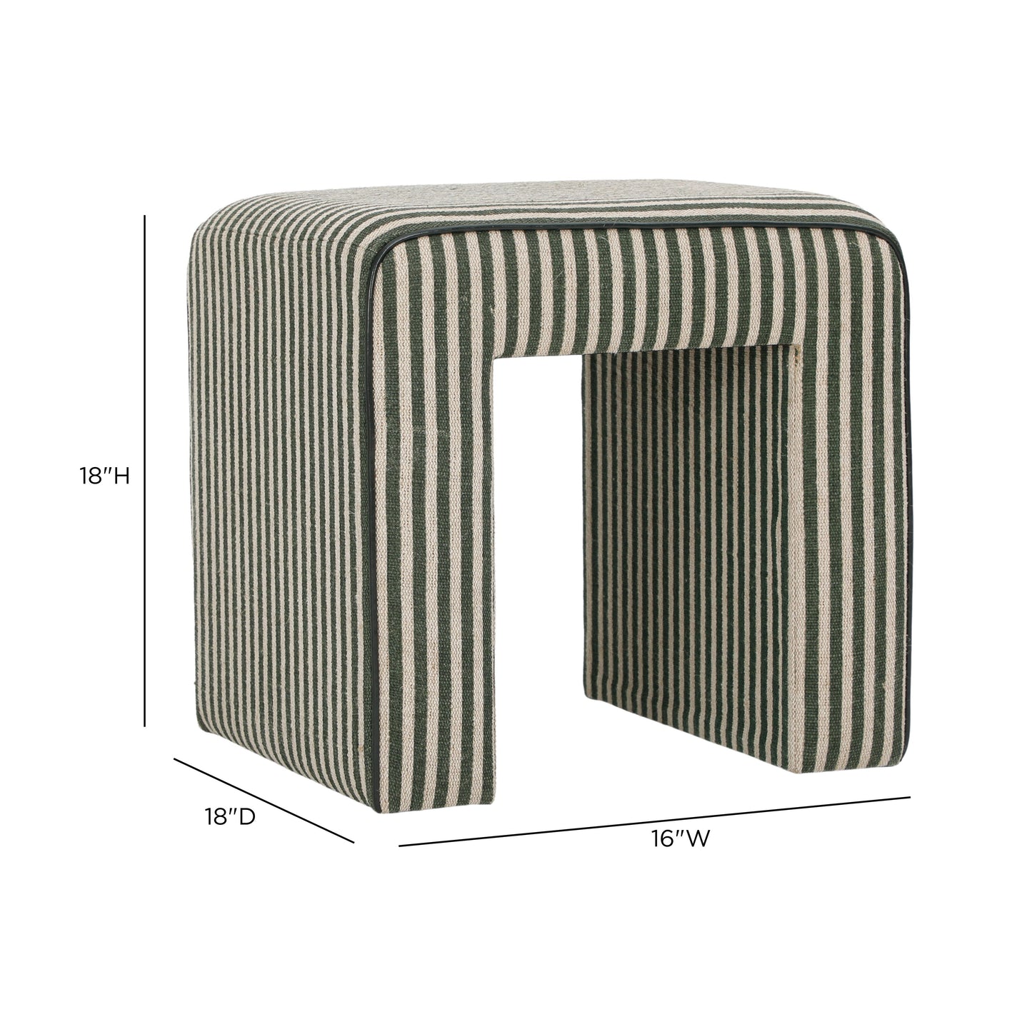 Byron Square Cotton Jute Ottoman