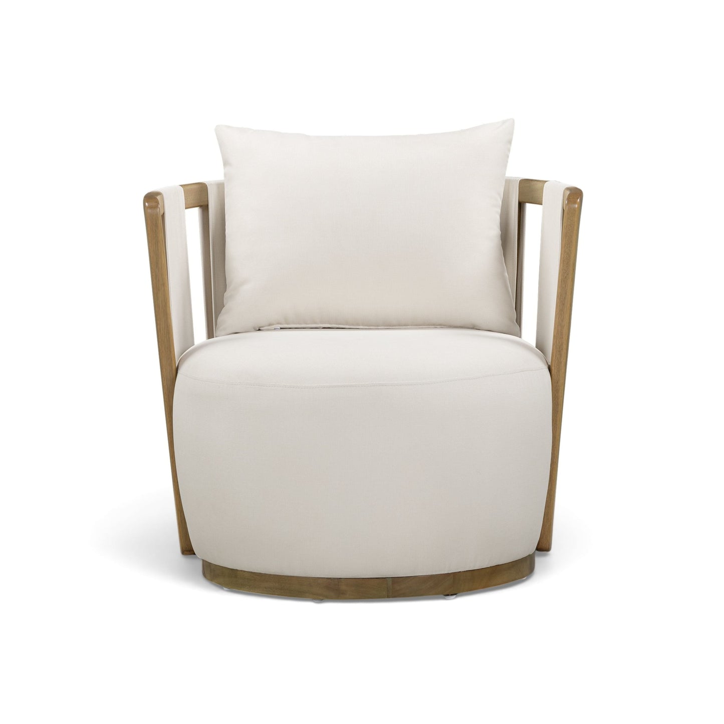 Paolo Cream Upcycled Basketweave Fabric Outdoor Accent Chair - TOV-O54860